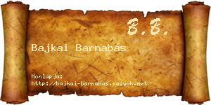 Bajkai Barnabás névjegykártya